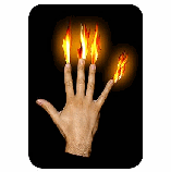 Flames at fingertips